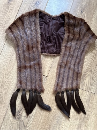 Vintage brown real - brown, mink