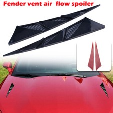 1 Pair Black Car Front Engine Air Flow Intake Scoop Hood Turbo Bonnet Vent Cover