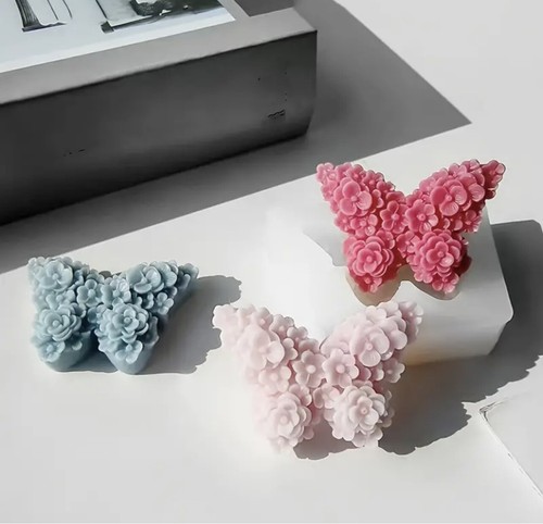 Butterfly with rose silicone - butterfly,