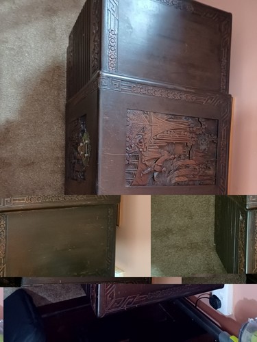 Camphor wood chest - , lid