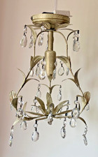 LAURA ASHLEY Champagne Cream & Gold LAVENHAM Crystals Ceiling Light 60W SES  NEW