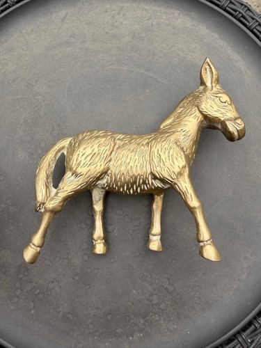 Vintage brass horse donkey - horse,
