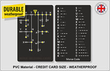 Morse Code Decoding Chart - Credit Card size durable weatherproof pocket size