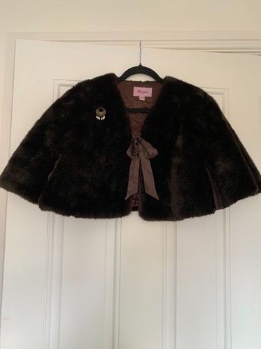 Monsoon faux fur shrug/cape