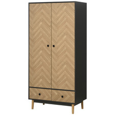 Grey/Oak Wardrobe Cabinet