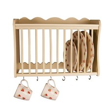 Kitchen Plate Rack Buttermilk, Wooden,  Wall-mounted or Freestanding