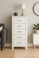 White Chest of Drawers Bedroom Furniture 2 3 4 5 Drawer Tallboy Bedside Table