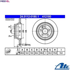 2x BRAKE DISC 24.0112-0180.1