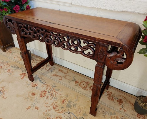 Vintage carved hardwood alter - carved,