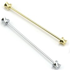 Men's Collar Bar Neck Tie Shirt Pin Tie 6 cm Gold Silver Boys Clip Clasp Gift UK
