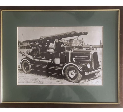 Vintage fire engine photograph - vintage,