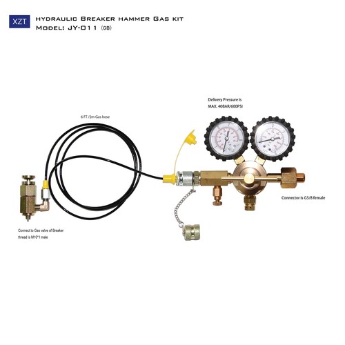 Nitrogen gas charging test kit - charging,