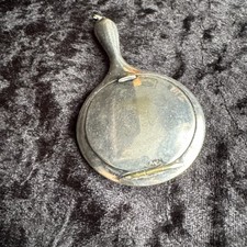antique victorian silver plated chatelaine compact miniature vanity mirror