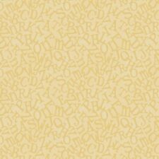 4 Metre 100% Cotton Premium Patchwork  Craft Fabric Alphabets On Yellow