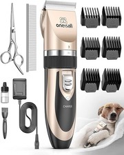 oneisall Dog Clippers Low Noise,Dog Grooming Clippers, Cordless Pet Grooming Kit