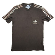Adidas Shirt Men's Size Medium Brown Trefoil Chile 20 Logo Sports Casual Soccer 