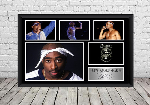 Tupac signed photo print - tupac,