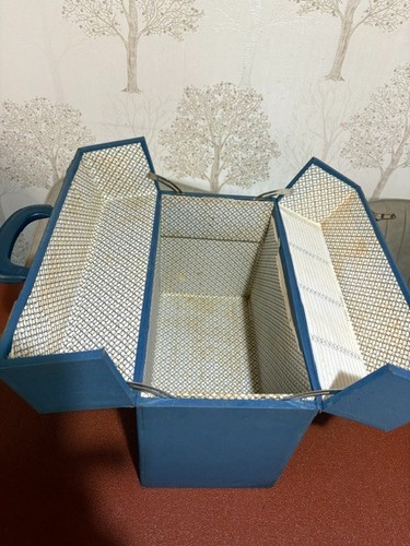 Vintage split open top blue - split,