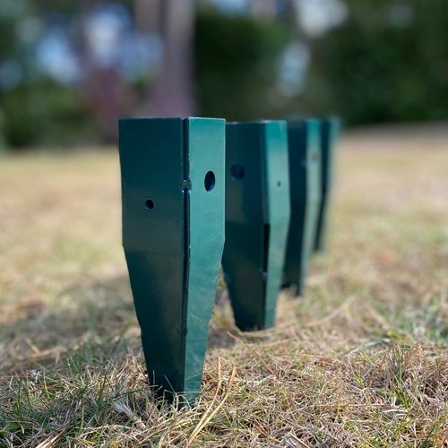Metal ground spikes for wooden - ground,