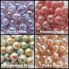 CHOOSE YOUR OWN - 25 Glass Marbles, 14-16mm - 56 Designs, With or Without Pouch