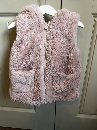 Pink faux fur gilet with - pink,