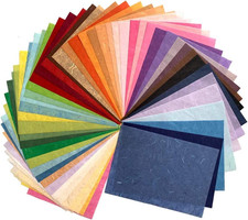 50 Sheets A4 Mixed Colors Thin Mulberry Paper for Crafting and DIY Projects