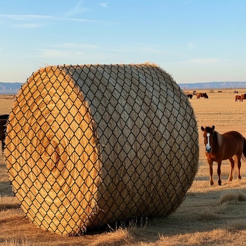 5x5ft round bale hay net - 5x5ft,