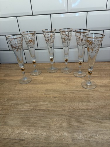 Gold gilded champagne stems - gilded,
