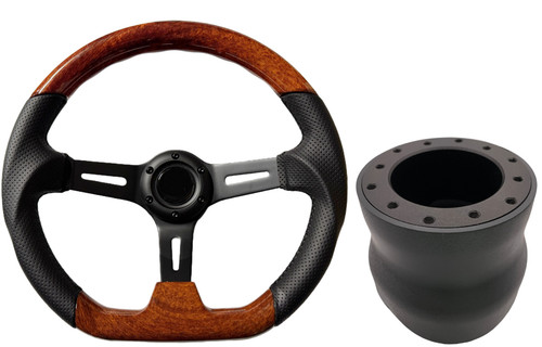 Wood black dished steering - d2,