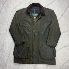 VTG Barbour A400 Northumbria Khaki Olive Green Utility C40 / XL Long Wax Jacket