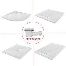 Anti Slip Tray Square Rectangle Quadrant for Shower Enclosure Door + Free Waste
