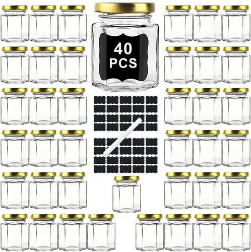 Small glass jars - glass, with