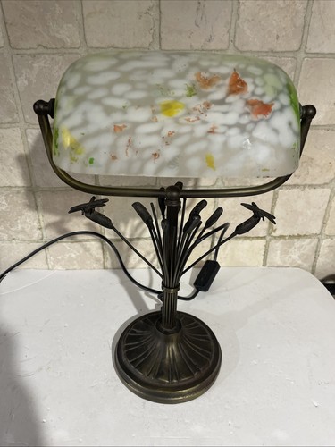 Dragon fly bankers lamp white - bankers,