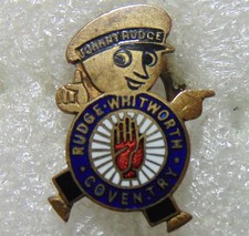 1930's Rudge Whitworth of Coventry Johnny Rudge Advertising Badge