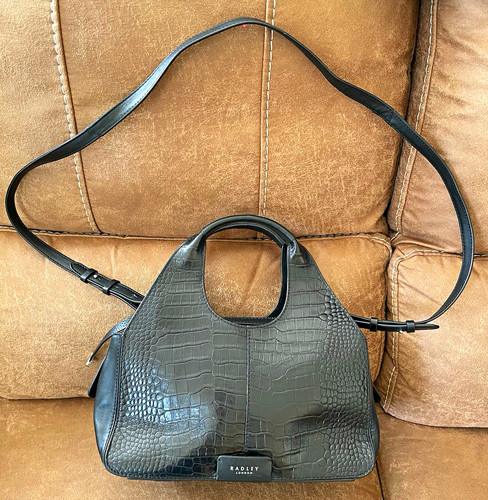 Radley black croc - black, embossed