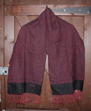 Versace Wool Scarf Unisex Designer Made in Italy Tasselled Vintage Check