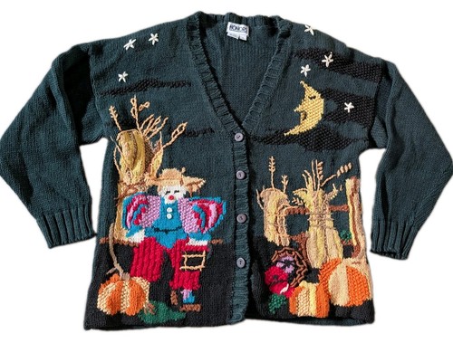 Vtg 90s halloween cardigan - halloween,