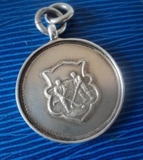 Early Vintage Sterling Silver Fob Medal h/m 1926 - Hockey / Shinty 