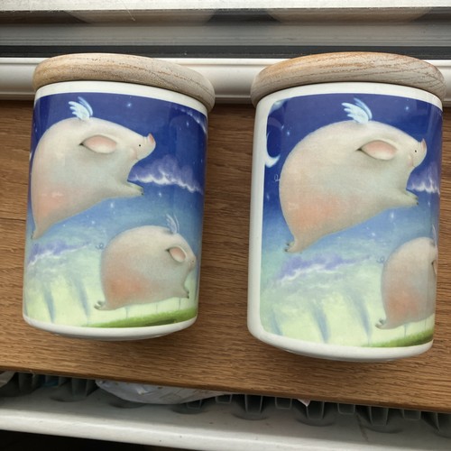 Portmeirion flying pigs pair - flying,