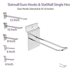 100x HD SLATWALL EURO HOOKS