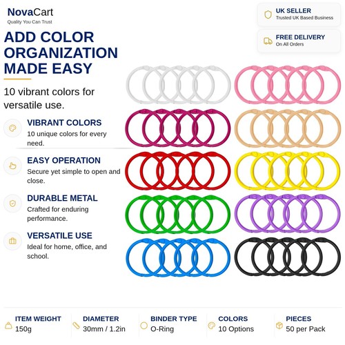 Colorful binder rings pack - binder,