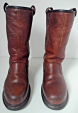 Dr Martens Rosa Steel Toe Fur Lined Mid Calf Farm Rigger Leather Boots Size 4