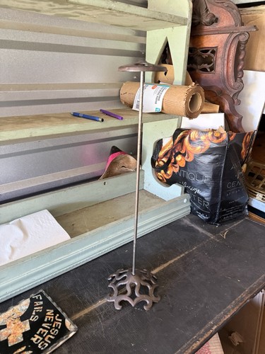 Antique nickel hat - antique, stand