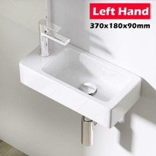 Small White Compact Bathroom Cloakroom Hand Wash Basin Sink Ceramic Wall Hung