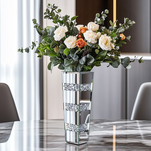 Small mirrored flower vase - flower,