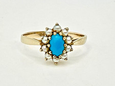 Vintage 9ct Gold Turquoise and