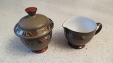 Denby Marrakesh Milk / Cream Jug and Lidded Sugar Bowl Set ~  Perfect Condition