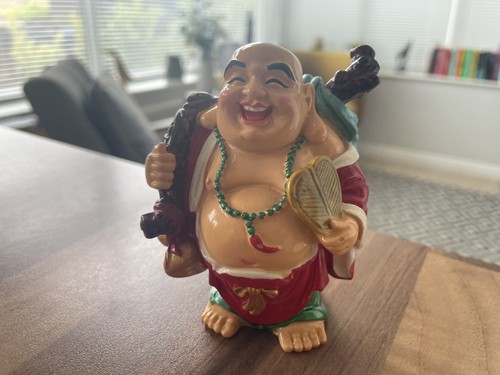 Laughing buddha figurine - laughing,