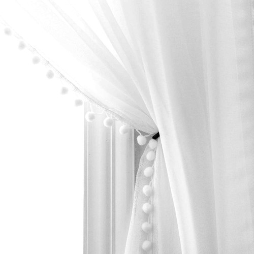 Linen look pom - linen, tasseled