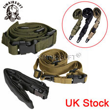 3 Three Point Tactical Rifle Sling Airsoft Paintball Hunting Gun Strap CQB UK